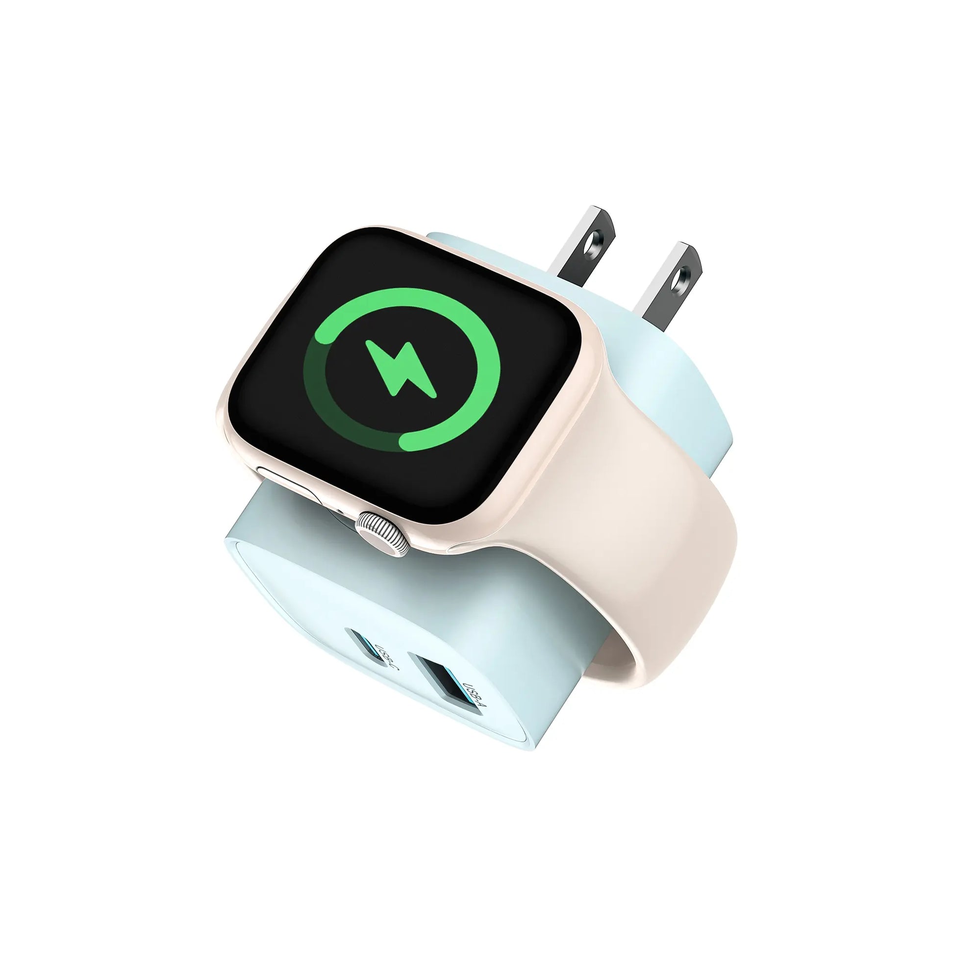 3-in-1 20W USB-C Fast Charger with Built-In Magnetic Wireless Watch Charger – Dual Port Wall Charger Compatible with Apple Watch Ultra, Series 10/9/8/7/6/SE and iPhone 17/16/15 Series