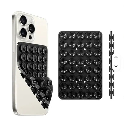 Double-Sided Silicone Suction Cup Phone Holder – Strong Grip Hands-Free Phone Mount for Mirrors & Smooth Surfaces, Waterproof, Reusable & Portable