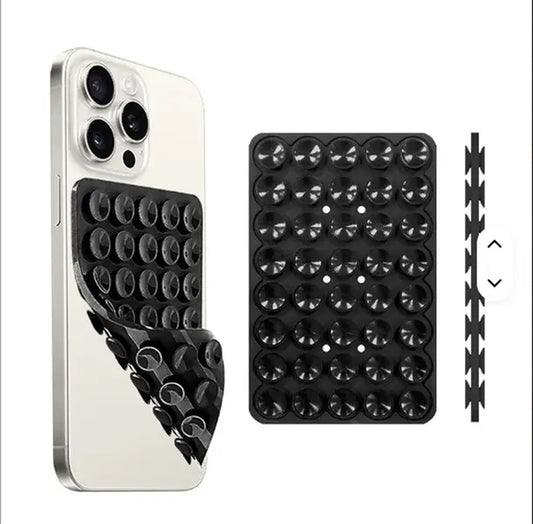 Double-Sided Silicone Suction Cup Phone Holder – Strong Grip Hands-Free Phone Mount for Mirrors & Smooth Surfaces, Waterproof, Reusable & Portable